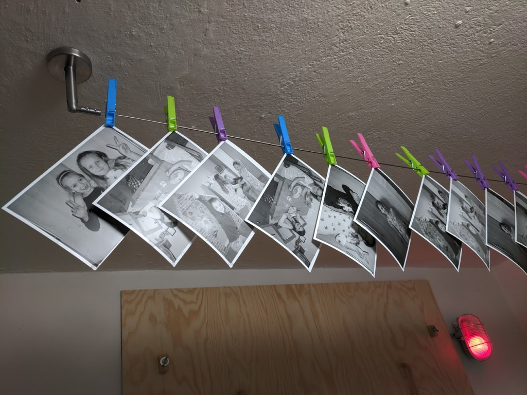 RC photos drying on a clothes line
